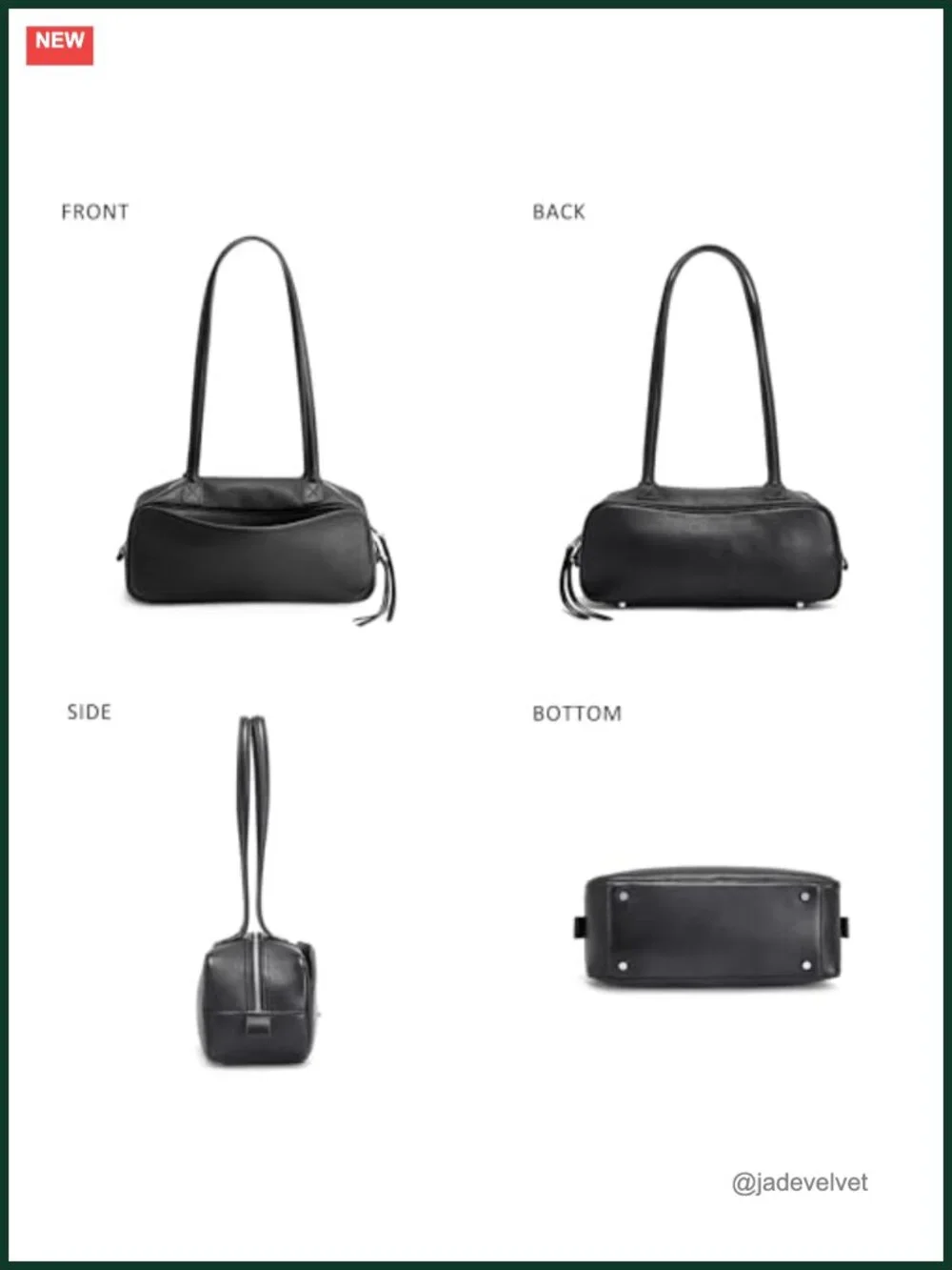 Genuine Leather Bowler Bag Women Shoulder Purse Cowhide Handbag Work Travel